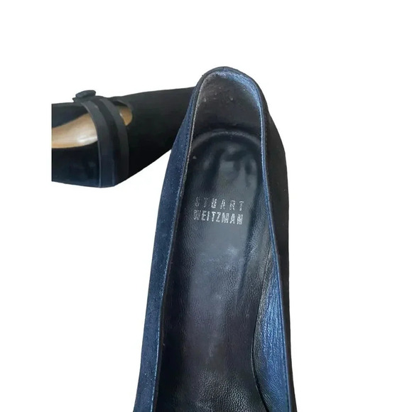 Stuart Weitzman Women's Black Square Toe Pull-On Formal Heel Size 6.5M - Picture 5 of 7